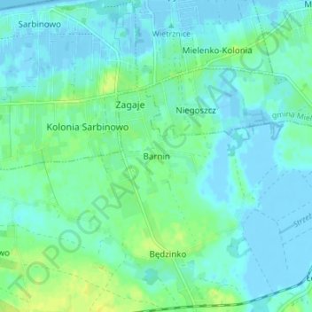 Mapa topográfico Barnin, altitud, relieve