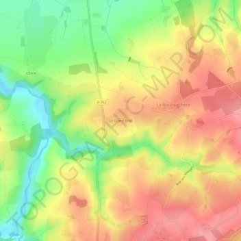 Mapa topográfico Le Grand Breil, altitud, relieve