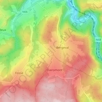 Mapa topográfico Saint-Jacques, altitud, relieve