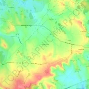 Mapa topográfico La Rode Basse, altitud, relieve