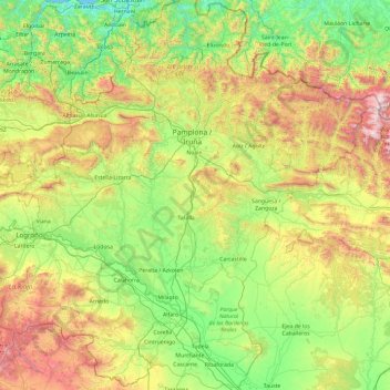 Mapa topográfico Valdorba, altitud, relieve