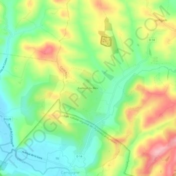 Mapa topográfico Gaillard du Bosc, altitud, relieve