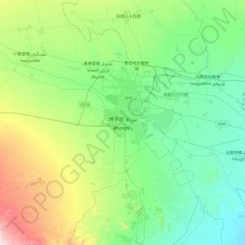 Mapa topográfico Bole, altitud, relieve