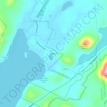 Mapa topográfico Rudeston, altitud, relieve