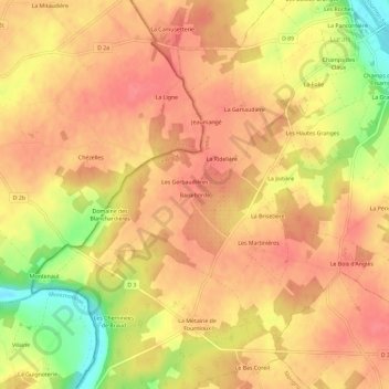 Mapa topográfico Baiseborde, altitud, relieve