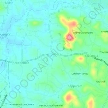 Mapa topográfico vattoli bazar, altitud, relieve