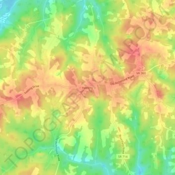 Mapa topográfico Keeling, altitud, relieve