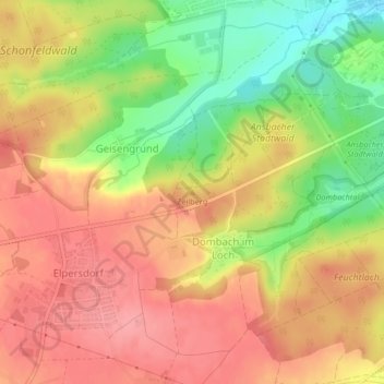 Mapa topográfico Zeilberg, altitud, relieve