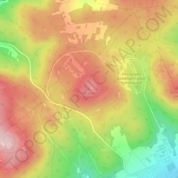 Mapa topográfico Harzkopf, altitud, relieve