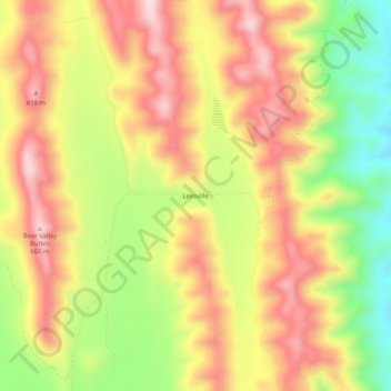 Mapa topográfico Leesville, altitud, relieve