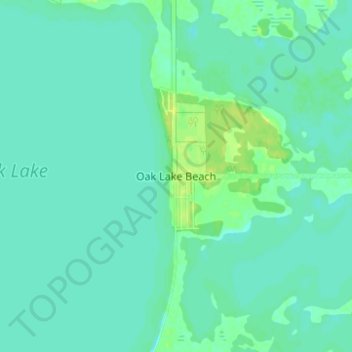 Mapa topográfico Oak Lake Beach, altitud, relieve
