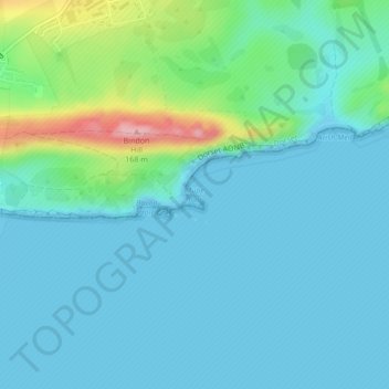 Mapa topográfico Mupe Bay, altitud, relieve