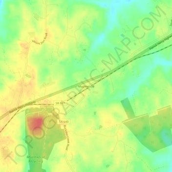 Mapa topográfico Maplewood, altitud, relieve