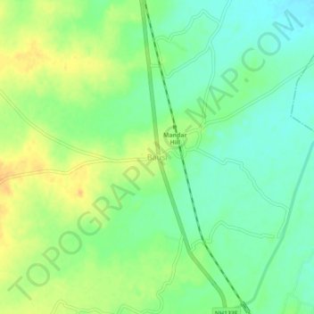 Mapa topográfico Bausi, altitud, relieve