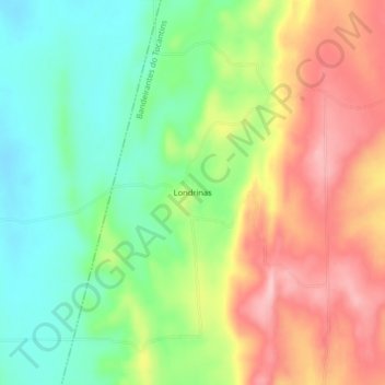 Mapa topográfico Londrinas, altitud, relieve