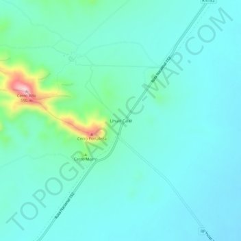 Mapa topográfico Lihuel Calel, altitud, relieve