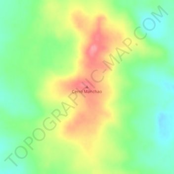 Mapa topográfico Cerro Manchao, altitud, relieve