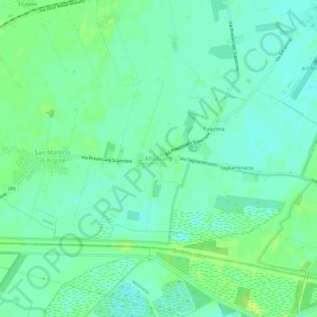 Mapa topográfico Miravalle, altitud, relieve
