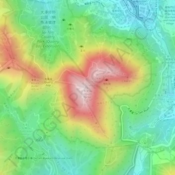 Mapa topográfico Mount Parker, altitud, relieve