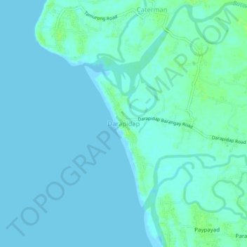 Mapa topográfico Darapidap, altitud, relieve