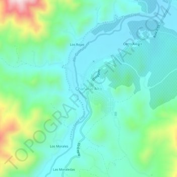 Mapa topográfico Chañaral Alto, altitud, relieve