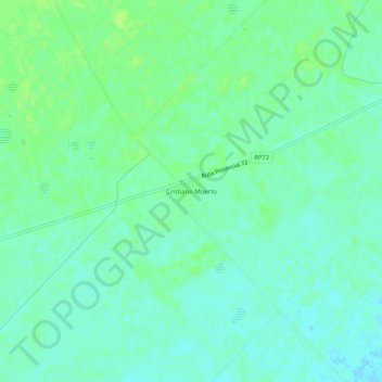 Mapa topográfico Cristiano Muerto, altitud, relieve