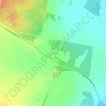 Mapa topográfico Isca Yacú, altitud, relieve