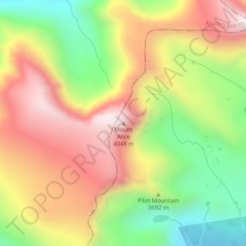 Mapa topográfico Mount Alice, altitud, relieve