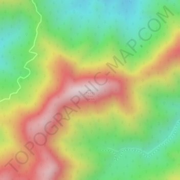 Mapa topográfico Pico El Toro, altitud, relieve