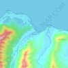 Mapa topográfico Wainiha, altitud, relieve