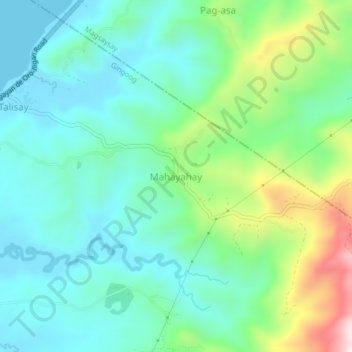 Mapa topográfico Mahayahay, altitud, relieve