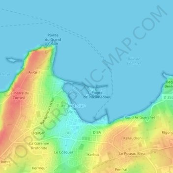 Mapa topográfico Le Sillon, altitud, relieve