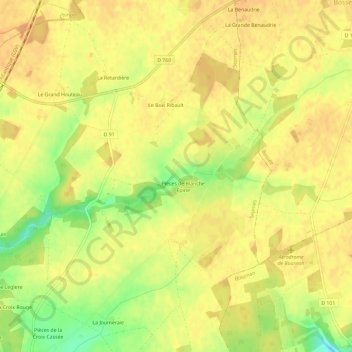 Mapa topográfico Blanche Épine, altitud, relieve