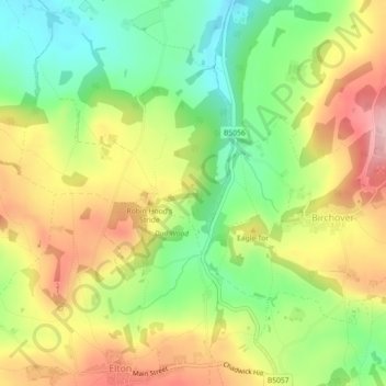 Mapa topográfico Hermits Cave, altitud, relieve