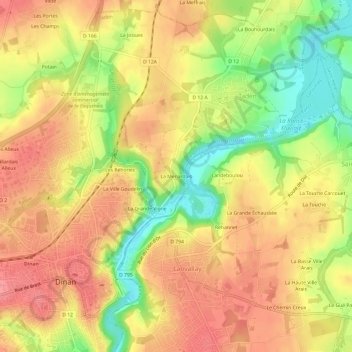 Mapa topográfico La Menardais, altitud, relieve