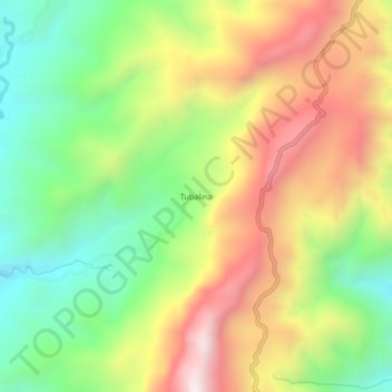 Mapa topográfico Tubalina, altitud, relieve