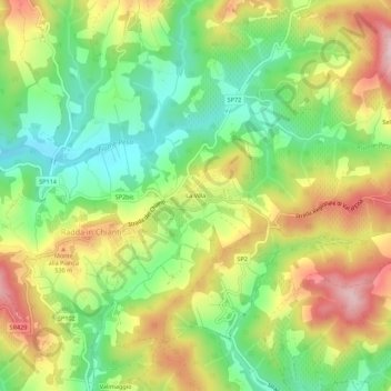 Mapa topográfico La Villa, altitud, relieve