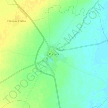 Mapa topográfico Kuchera, altitud, relieve
