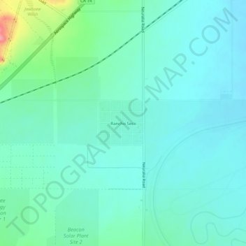 Mapa topográfico Rancho Seco, altitud, relieve