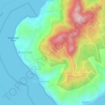 Mapa topográfico Panay, altitud, relieve