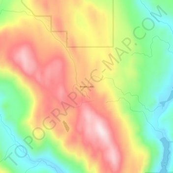 Mapa topográfico Brown Lake, altitud, relieve