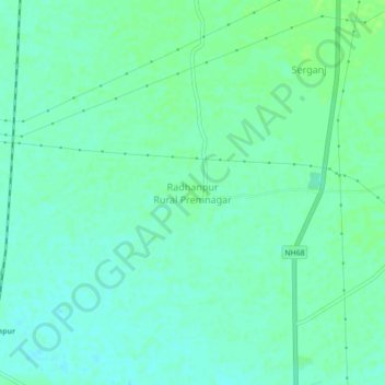 Mapa topográfico Radhanpur Rural Premnagar, altitud, relieve