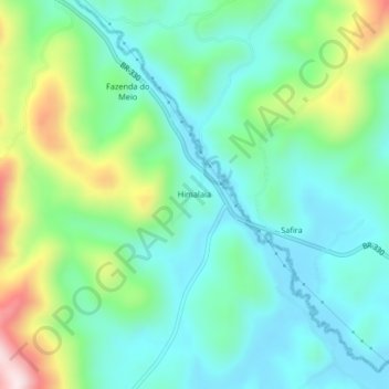 Mapa topográfico Himalaia, altitud, relieve
