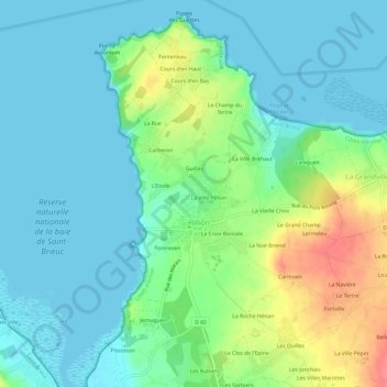 Mapa topográfico Le Crapont, altitud, relieve