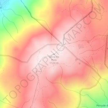 Mapa topográfico Serra do Poio, altitud, relieve