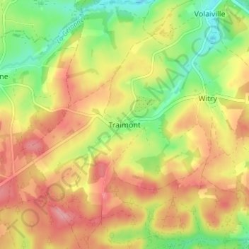 Mapa topográfico Traimont, altitud, relieve