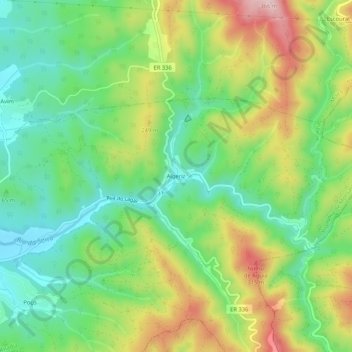 Mapa topográfico Algeriz, altitud, relieve