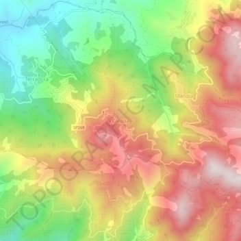 Mapa topográfico Catona, altitud, relieve