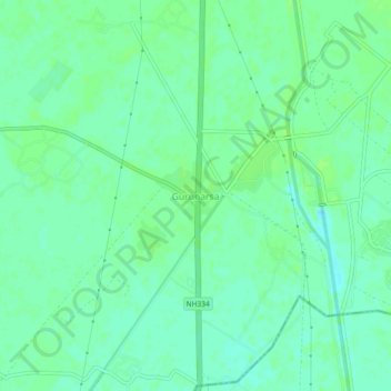 Mapa topográfico Gurunarsa, altitud, relieve