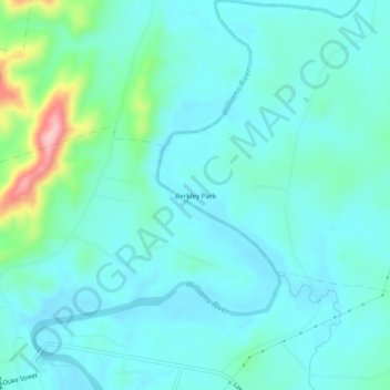 Mapa topográfico Berkley Park, altitud, relieve